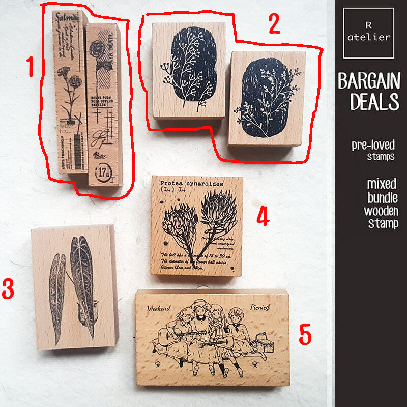 Bargain Pre-loved Scrapbooking Wooden Stamps