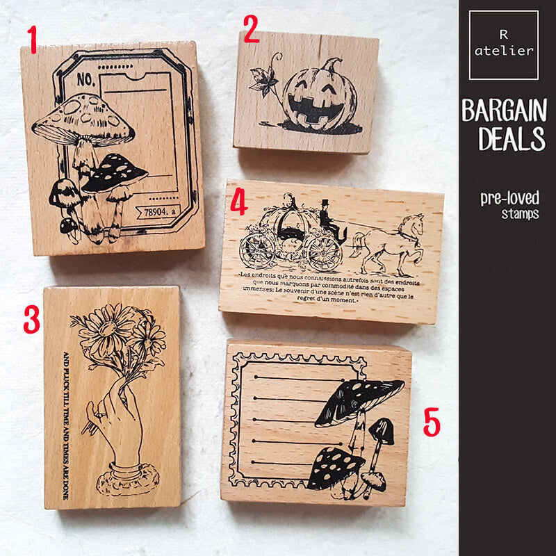 Bargain Pre-loved Scrapbooking Wooden Stamps