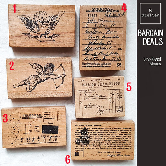 Bargain Pre-loved Scrapbooking Wooden Stamps