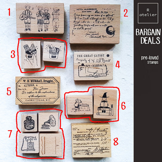 Bargain Pre-loved Scrapbooking Wooden Stamps