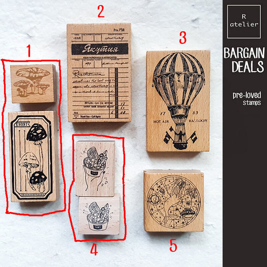 Bargain Pre-loved Scrapbooking Wooden Stamps