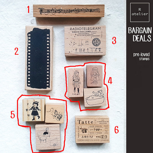 Bargain Pre-loved Scrapbooking Wooden Stamps