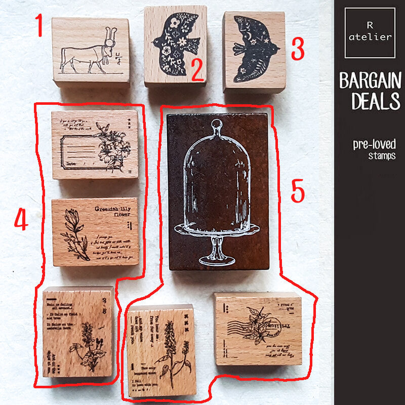 Bargain Pre-loved Scrapbooking Wooden Stamps