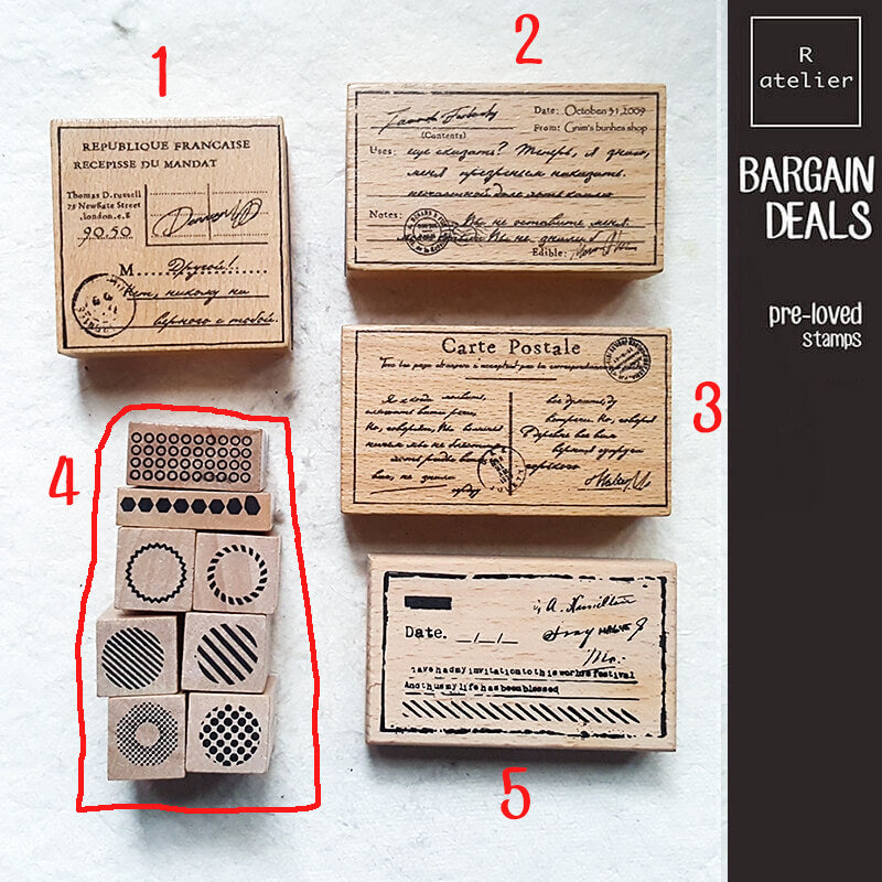 Bargain Pre-loved Scrapbooking Wooden Stamps