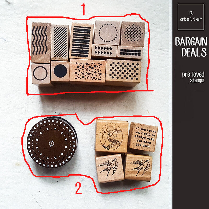 Bargain Pre-loved Scrapbooking Wooden Stamps