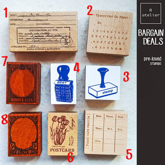 Bargain Pre-loved Scrapbooking Wooden Stamps