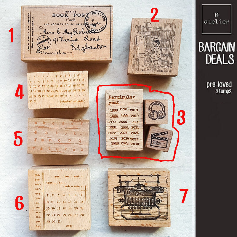 Bargain Pre-loved Scrapbooking Wooden Stamps