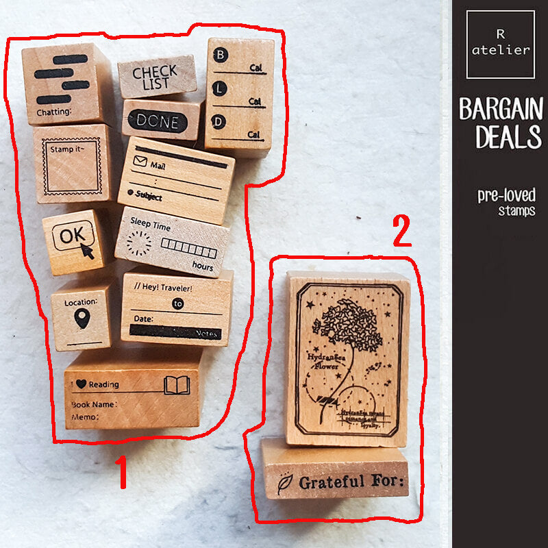 Bargain Pre-loved Scrapbooking Wooden Stamps