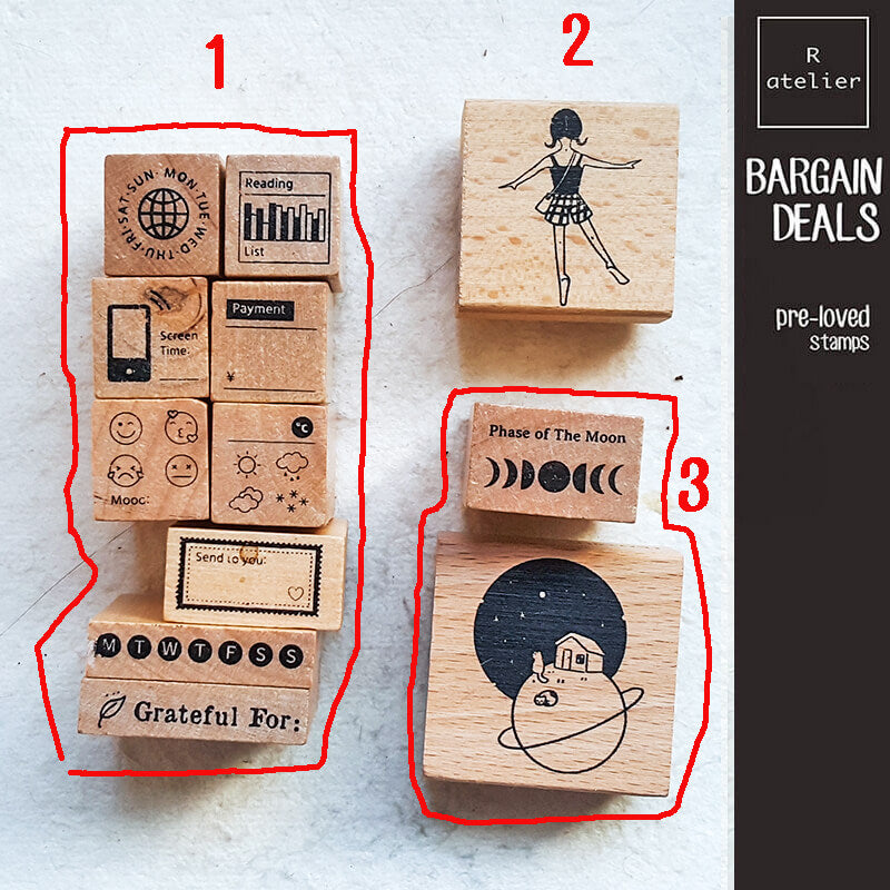 Bargain Pre-loved Scrapbooking Wooden Stamps