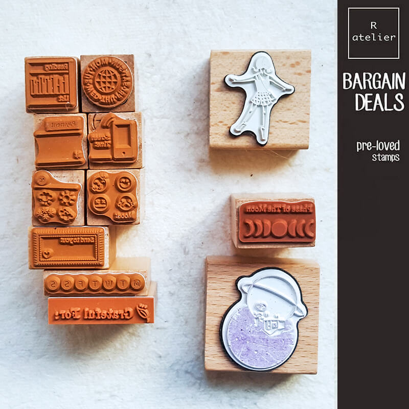 Bargain Pre-loved Scrapbooking Wooden Stamps