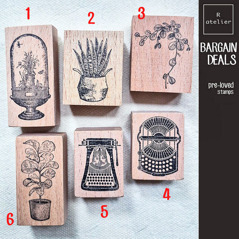 Bargain Pre-loved Scrapbooking Wooden Stamps