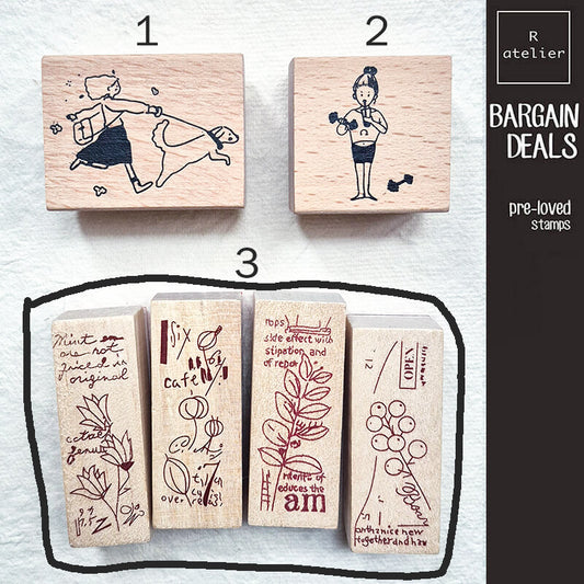 Bargain Pre-loved Scrapbooking Wooden Stamps