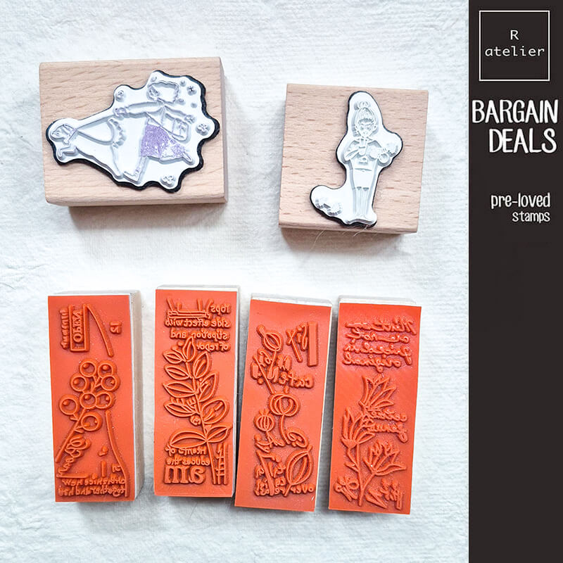 Bargain Pre-loved Scrapbooking Wooden Stamps