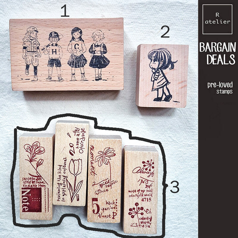 Bargain Pre-loved Scrapbooking Wooden Stamps
