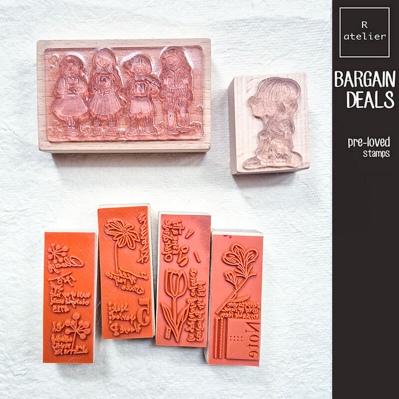 Bargain Pre-loved Scrapbooking Wooden Stamps