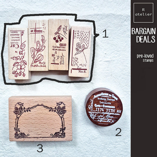 Bargain Pre-loved Scrapbooking Wooden Stamps