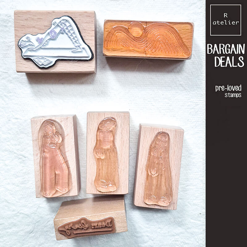 Bargain Pre-loved Scrapbooking Wooden Stamps