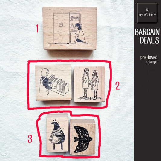 Bargain Pre-loved Scrapbooking Wooden Stamps