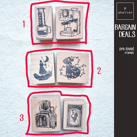 Bargain Pre-loved Scrapbooking Wooden Stamps