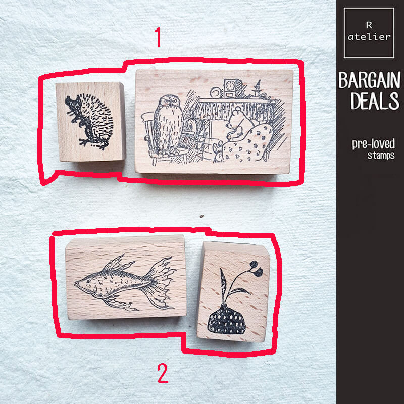 Bargain Pre-loved Scrapbooking Wooden Stamps