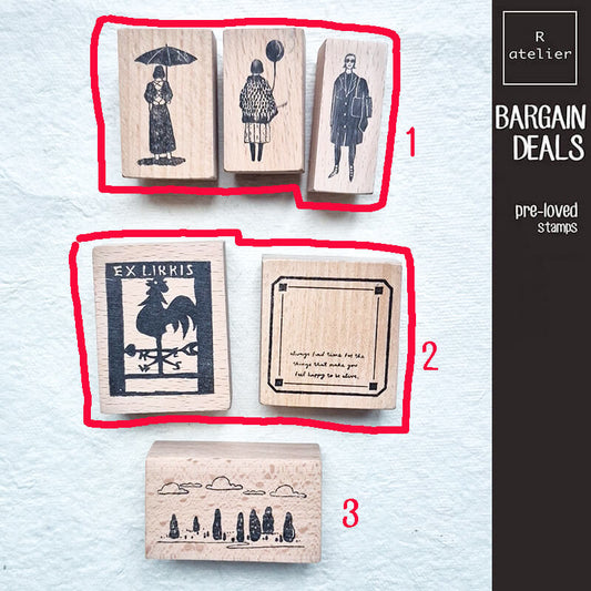 Bargain Pre-loved Scrapbooking Wooden Stamps