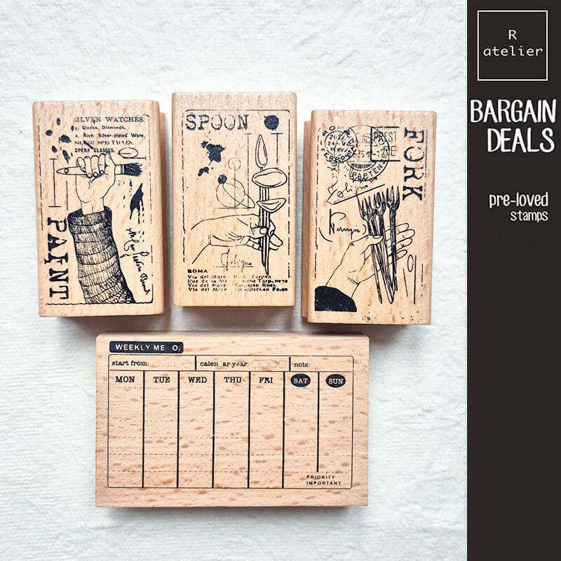 Bargain Pre-loved Scrapbooking Wooden Stamps