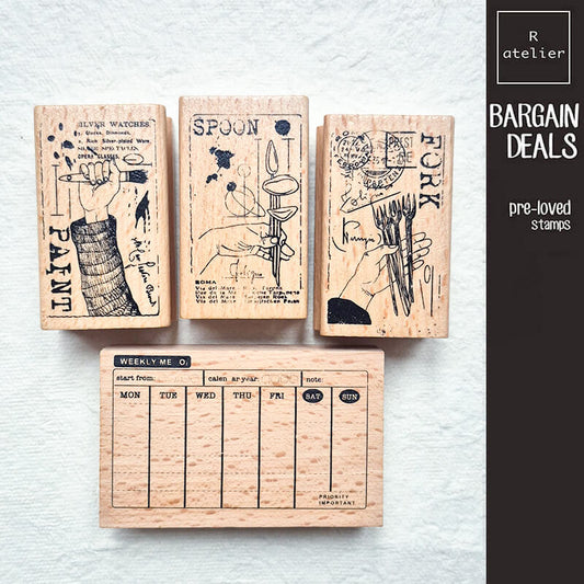Bargain Pre-loved Scrapbooking Wooden Stamps