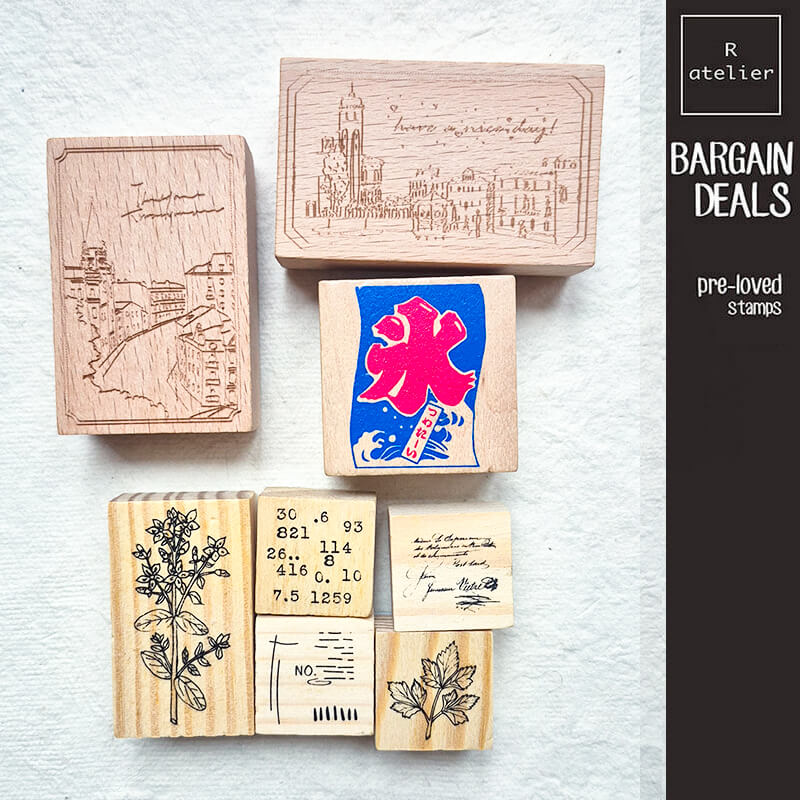 Bargain Pre-loved Scrapbooking Wooden Stamps