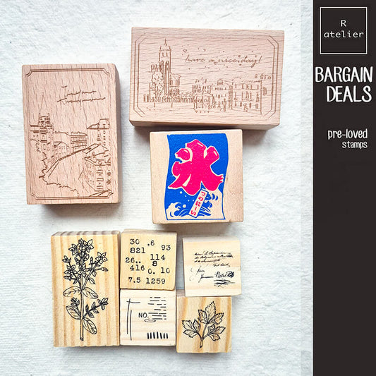 Bargain Pre-loved Scrapbooking Wooden Stamps