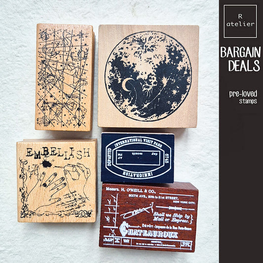 Bargain Pre-loved Scrapbooking Wooden Stamps