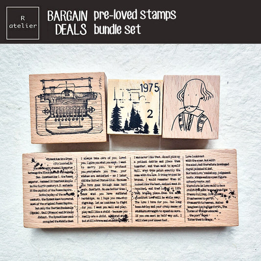 Bargain Pre-loved Scrapbooking Wooden Stamps