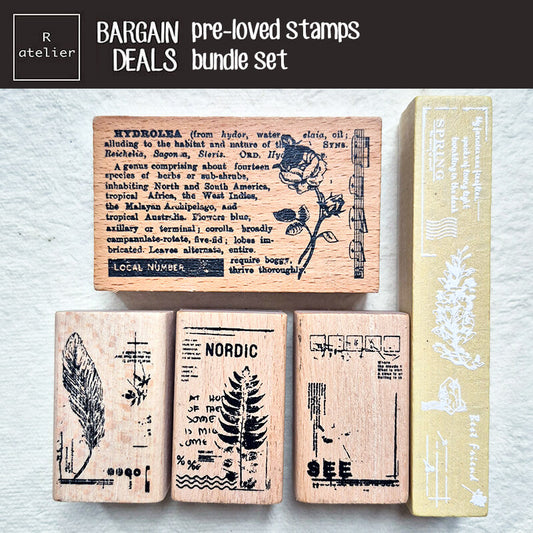 Bargain Pre-loved Scrapbooking Wooden Stamps