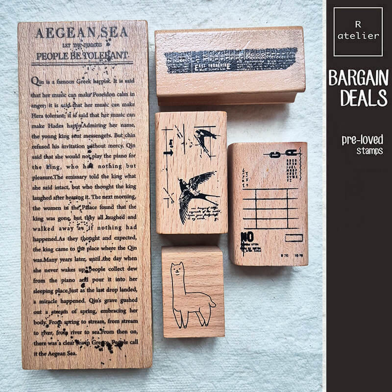 Bargain Pre-loved Scrapbooking Wooden Stamps