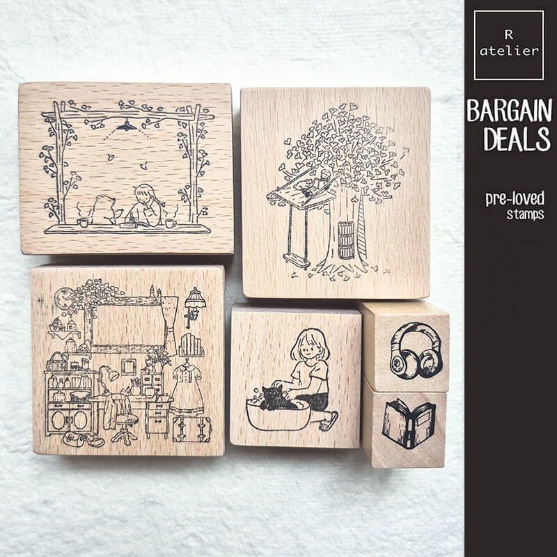 Bargain Pre-loved Scrapbooking Wooden Stamps
