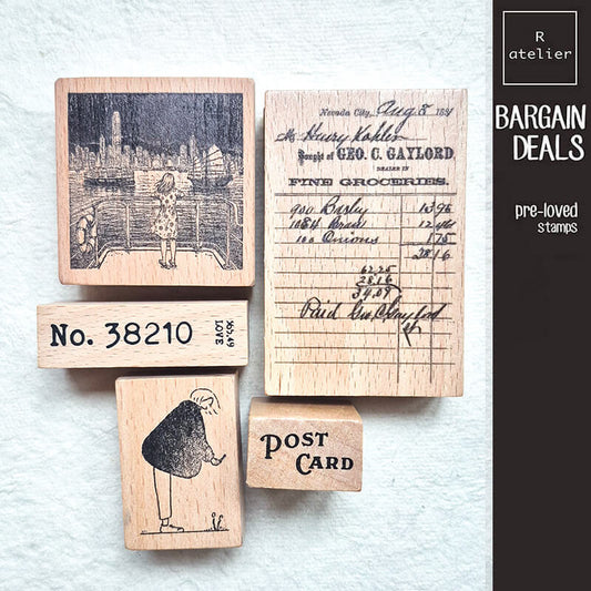 Bargain Pre-loved Scrapbooking Wooden Stamps
