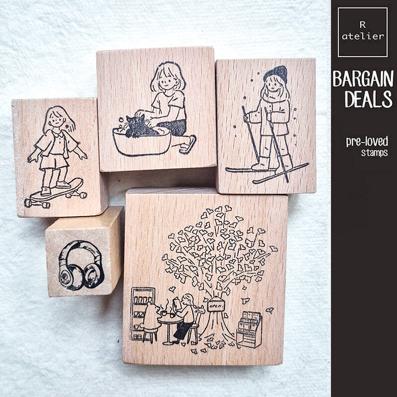 Bargain Pre-loved Scrapbooking Wooden Stamps