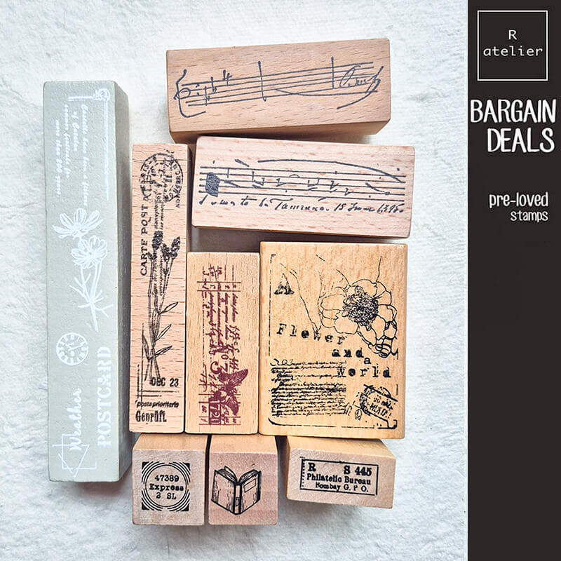 Bargain Pre-loved Scrapbooking Wooden Stamps