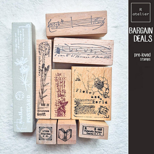 Bargain Pre-loved Scrapbooking Wooden Stamps