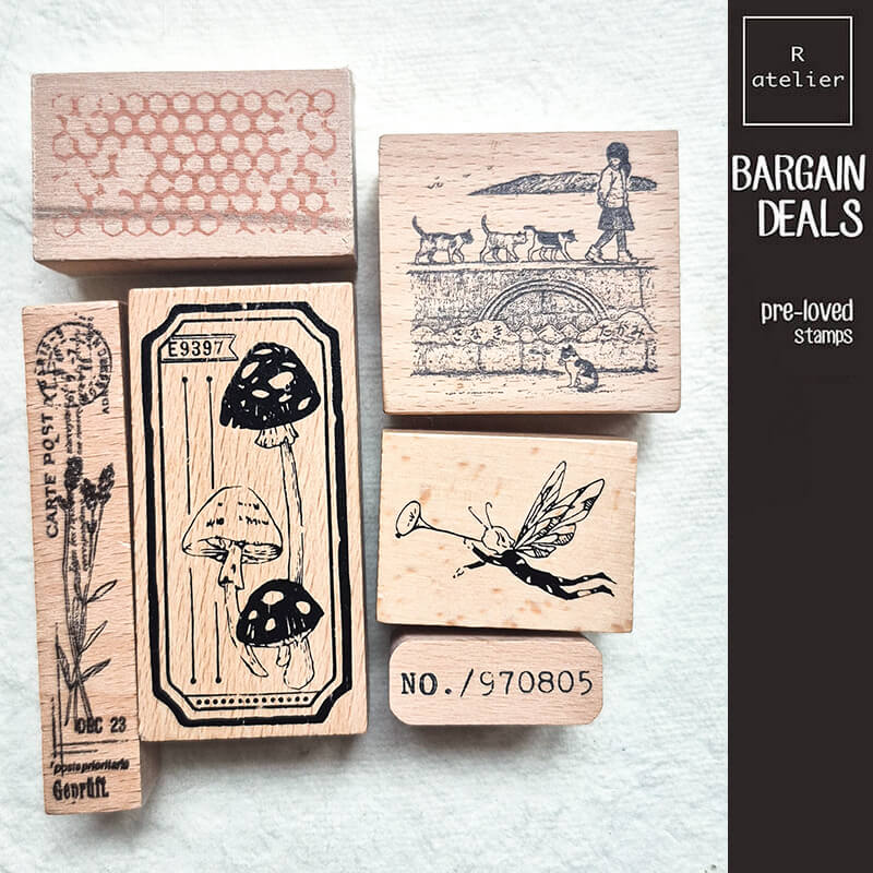 Bargain Pre-loved Scrapbooking Wooden Stamps