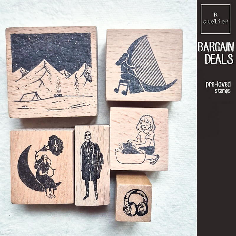 Bargain Pre-loved Scrapbooking Wooden Stamps