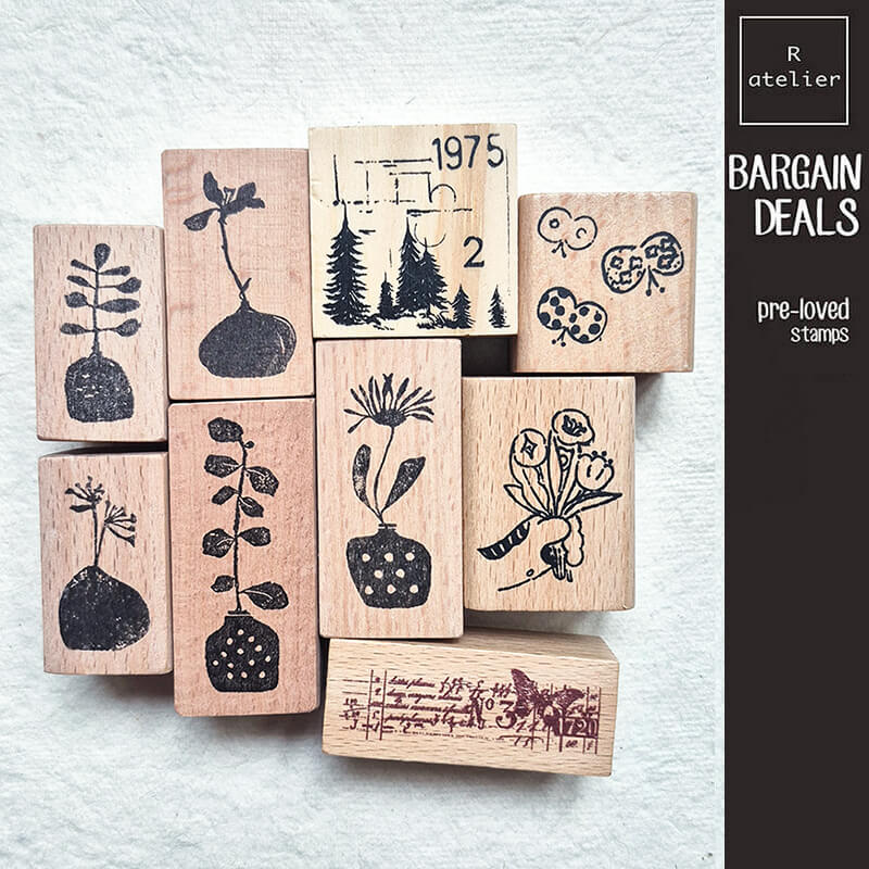 Bargain Pre-loved Scrapbooking Wooden Stamps