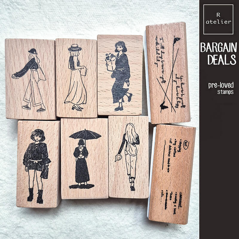 Bargain Pre-loved Scrapbooking Wooden Stamps