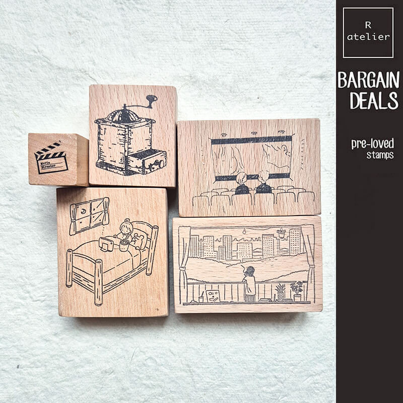 Bargain Pre-loved Scrapbooking Wooden Stamps