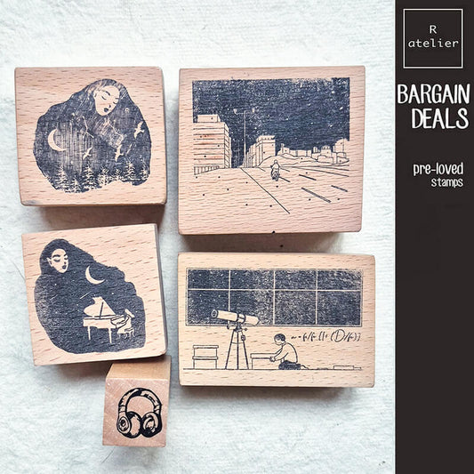 Bargain Pre-loved Scrapbooking Wooden Stamps