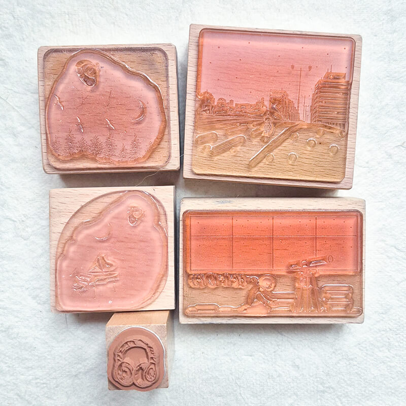 Bargain Pre-loved Scrapbooking Wooden Stamps