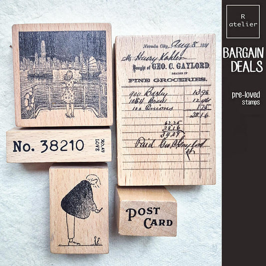 Bargain Pre-loved Scrapbooking Wooden Stamps
