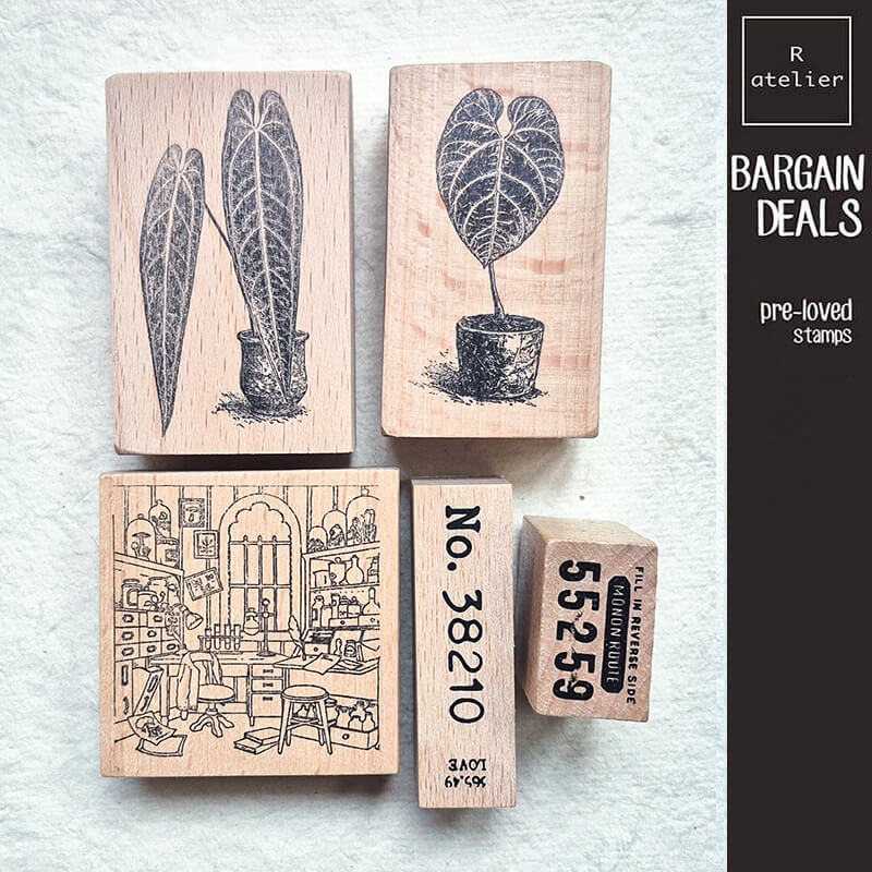 Bargain Pre-loved Scrapbooking Wooden Stamps