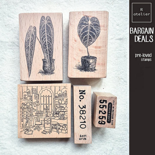 Bargain Pre-loved Scrapbooking Wooden Stamps