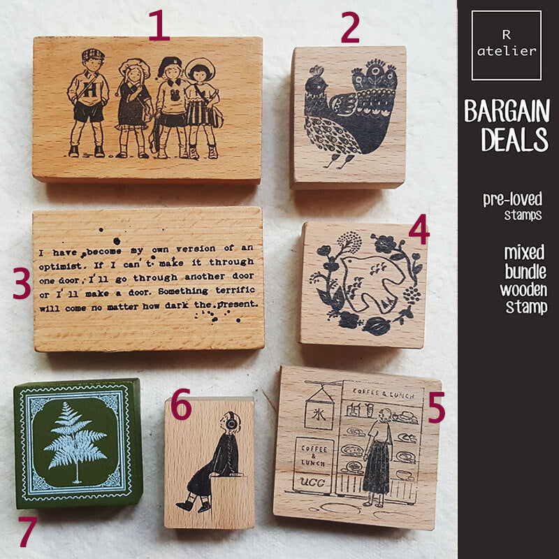 Bargain Pre-loved Scrapbooking Wooden Stamps