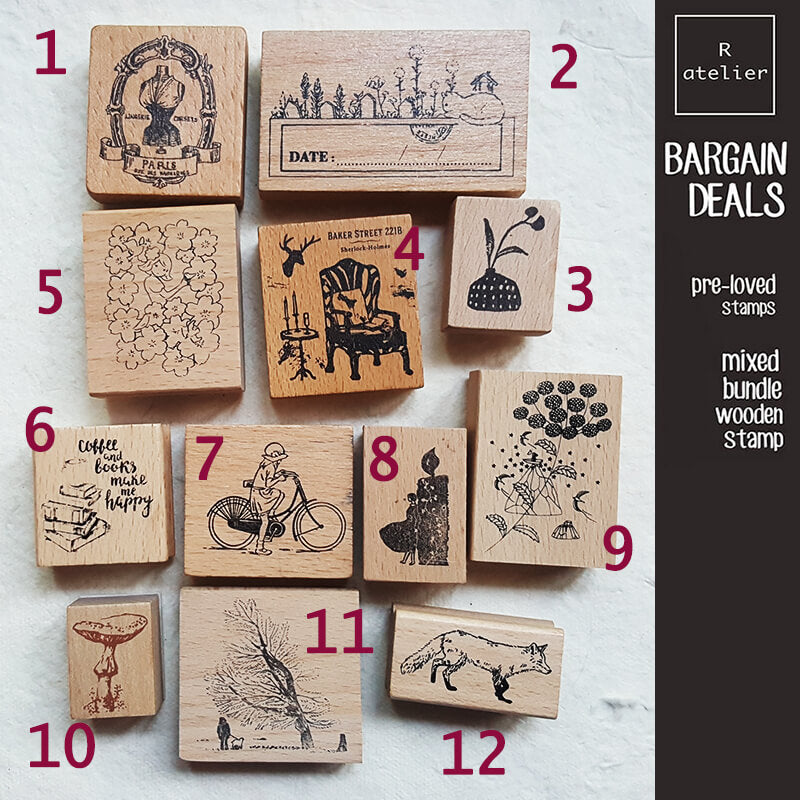 Bargain Pre-loved Scrapbooking Wooden Stamps